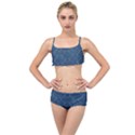 Blue sashiko plaid Layered Top Bikini Set View1