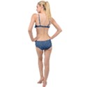 Blue sashiko plaid Layered Top Bikini Set View2