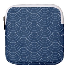 Blue Sashiko Plaid Mini Square Pouch by goljakoff