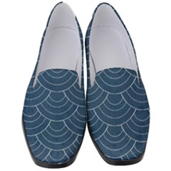 Blue Sashiko Plaid Women s Classic Loafer Heels by goljakoff