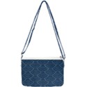 Blue sashiko plaid Double Gusset Crossbody Bag View1