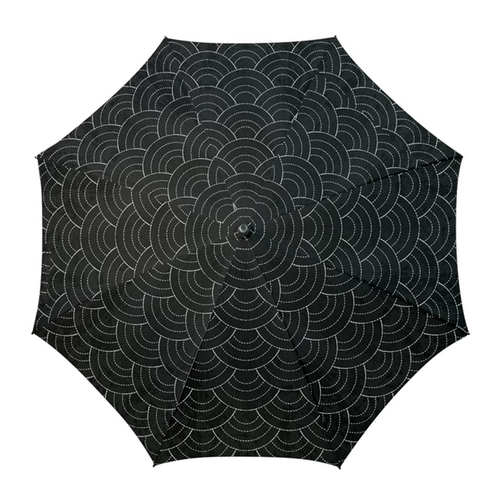 Black sashiko pattern Golf Umbrellas