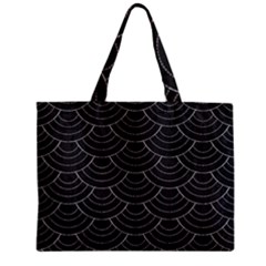 Black Sashiko Pattern Zipper Mini Tote Bag by goljakoff