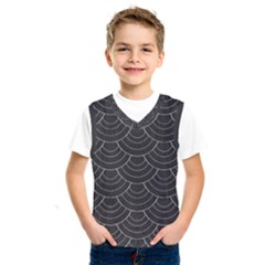 Black Sashiko Pattern Kids  Basketball Tank Top by goljakoff