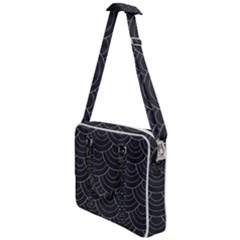 Black Sashiko Pattern Cross Body Office Bag by goljakoff