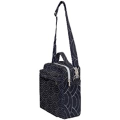 Black Sashiko Pattern Crossbody Day Bag by goljakoff