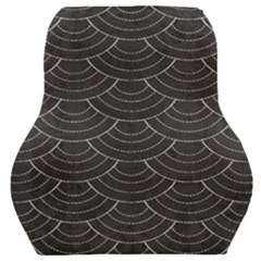 Black Sashiko Pattern Car Seat Back Cushion  by goljakoff