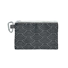 Black Sashiko Pattern Canvas Cosmetic Bag (small) by goljakoff