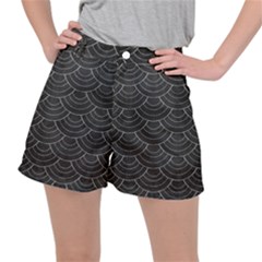 Black Sashiko Pattern Ripstop Shorts by goljakoff