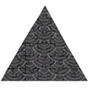 Black sashiko pattern Wooden Puzzle Triangle View1