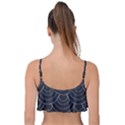 Black sashiko pattern Frill Bikini Top View2