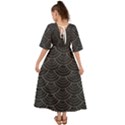 Black sashiko pattern Kimono Sleeve Boho Dress View2