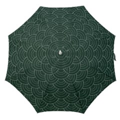 Green Sashiko Pattern Straight Umbrellas by goljakoff