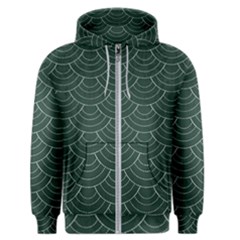 Green Sashiko Pattern Men s Zipper Hoodie by goljakoff