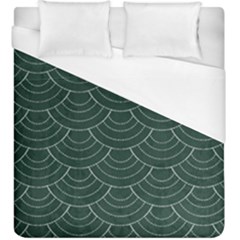 Green Sashiko Pattern Duvet Cover (king Size) by goljakoff