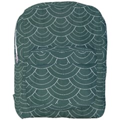 Green Sashiko Pattern Full Print Backpack by goljakoff