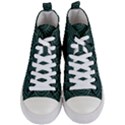 Green sashiko pattern Women s Mid-Top Canvas Sneakers View1