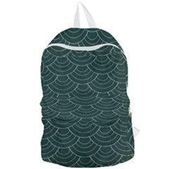 Green Sashiko Pattern Foldable Lightweight Backpack by goljakoff