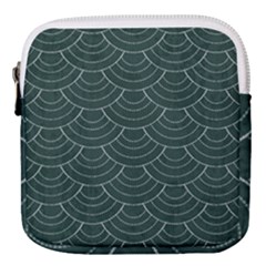 Green Sashiko Pattern Mini Square Pouch by goljakoff