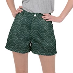 Green Sashiko Pattern Ripstop Shorts by goljakoff