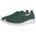 Green sashiko pattern Men s Slip On Sneakers View2