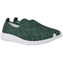 Green sashiko pattern Men s Slip On Sneakers View3