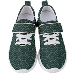 Green Sashiko Pattern Women s Velcro Strap Shoes by goljakoff