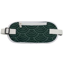 Green Sashiko Pattern Rounded Waist Pouch by goljakoff