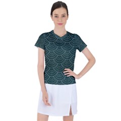 Green Sashiko Pattern Women s Sports Top by goljakoff