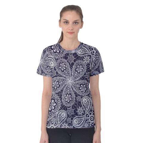 Flowers Mandala Ornament Women s Cotton Tee by goljakoff