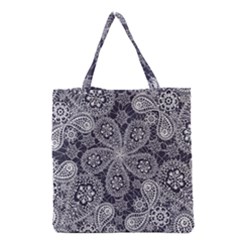 Flowers mandala ornament Grocery Tote Bag