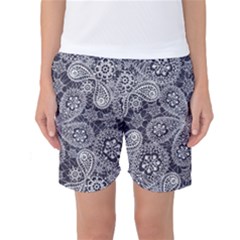 Flowers mandala ornament Women s Basketball Shorts