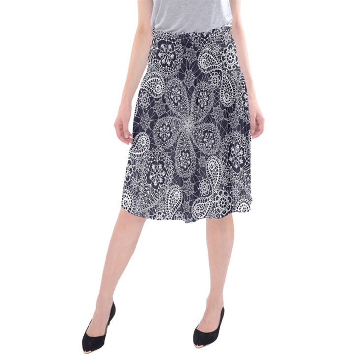 Flowers mandala ornament Midi Beach Skirt