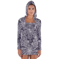 Flowers mandala ornament Long Sleeve Hooded T-shirt