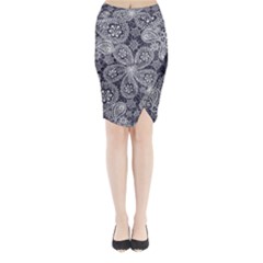 Flowers mandala ornament Midi Wrap Pencil Skirt