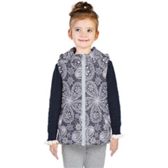 Flowers mandala ornament Kids  Hooded Puffer Vest