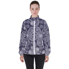 Flowers mandala ornament Women s High Neck Windbreaker