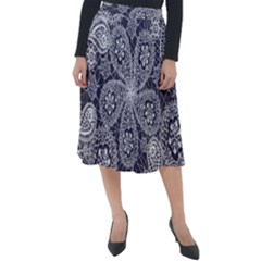 Flowers mandala ornament Classic Velour Midi Skirt 