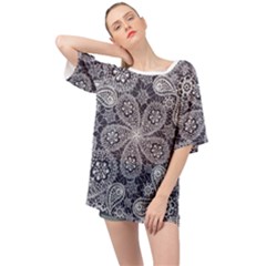 Flowers mandala ornament Oversized Chiffon Top