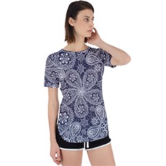 Flowers mandala ornament Perpetual Short Sleeve T-Shirt