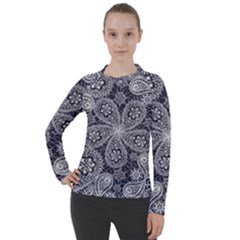 Flowers mandala ornament Women s Pique Long Sleeve Tee