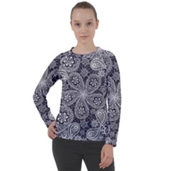 Flowers mandala ornament Women s Long Sleeve Raglan Tee