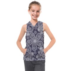 Flowers mandala ornament Kids  Sleeveless Hoodie