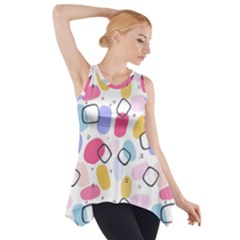 Watercolor Circles  Abstract Watercolor Side Drop Tank Tunic by SychEva