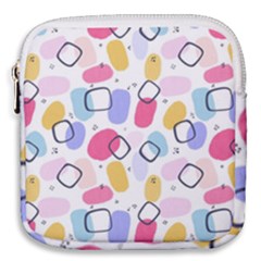 Watercolor Circles  Abstract Watercolor Mini Square Pouch by SychEva