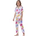 Watercolor circles. Abstract watercolor Kids  Satin Short Sleeve Pajamas Set View1