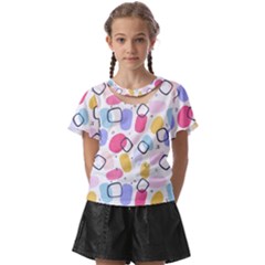 Watercolor Circles  Abstract Watercolor Kids  Front Cut Tee by SychEva