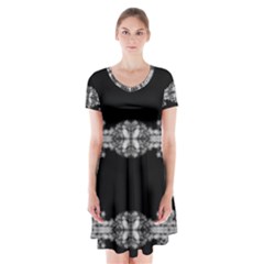 Gfghfyj Short Sleeve V-neck Flare Dress