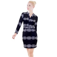 Gfghfyj Button Long Sleeve Dress