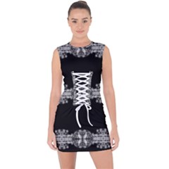 Gfghfyj Lace Up Front Bodycon Dress